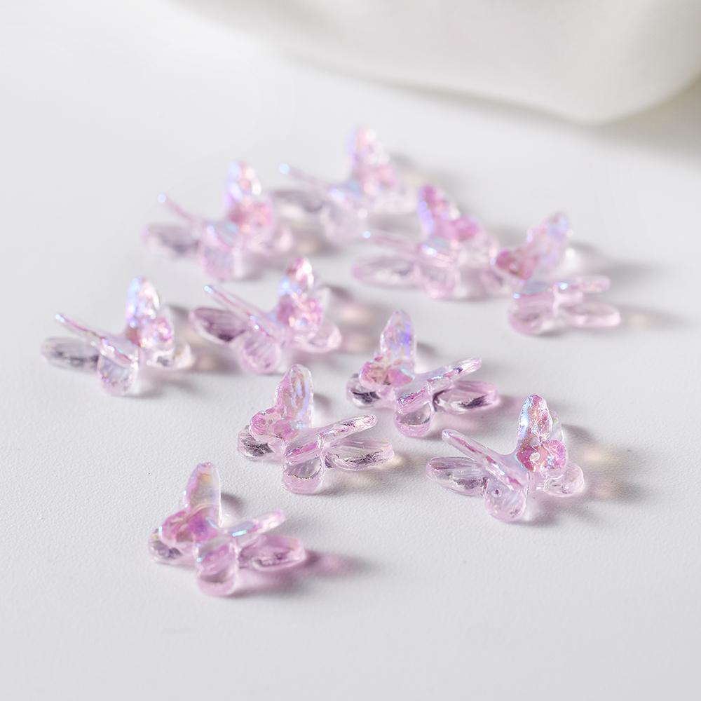 20/50Pcs Mini Aurora Glitter Colorful 3D Resin Butterfly Epoxy Resin Filiings for DIY Epoxy Resin Mold Cratfs Nail Art Fillers