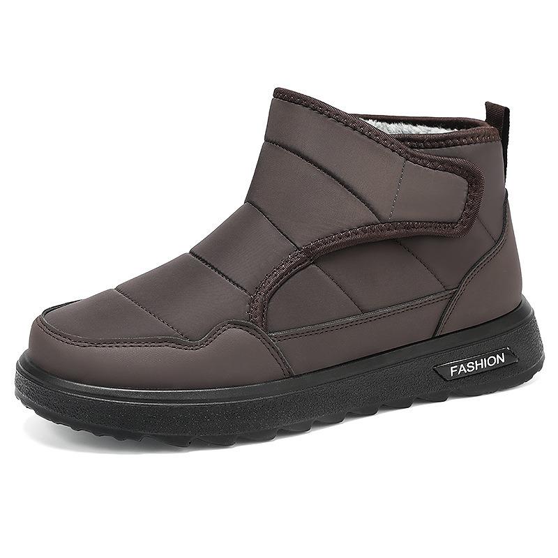 Baumwollschuhe Herren Winter Outdoor Regen und Schnee Baumwollstiefel Plus Samt Dick Schneestiefel Warm Klettverschluss