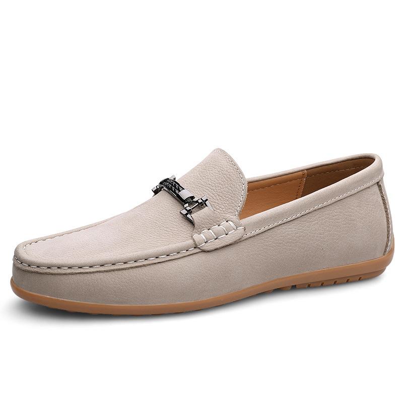 

25 Мужских и Женских Туфель-Доду Однопедальные Туфли на Плоской Подошве Кожаные Повседневные Туфли Весенние Низкие Кожаная Поверхность Коровья Кожа Одиночные Туфли 36 грязно-белый