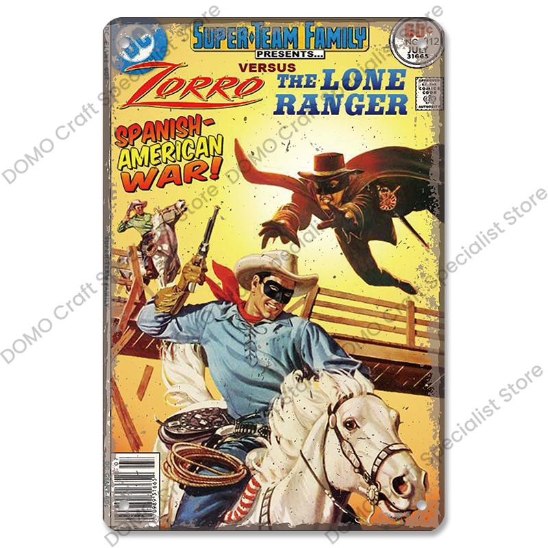Western Cowboys Vintage Poster Metal Tin Signs Lone Ranger Horse Retro Metal Plate Wall Decor for Jockey Club Pub Man Cave