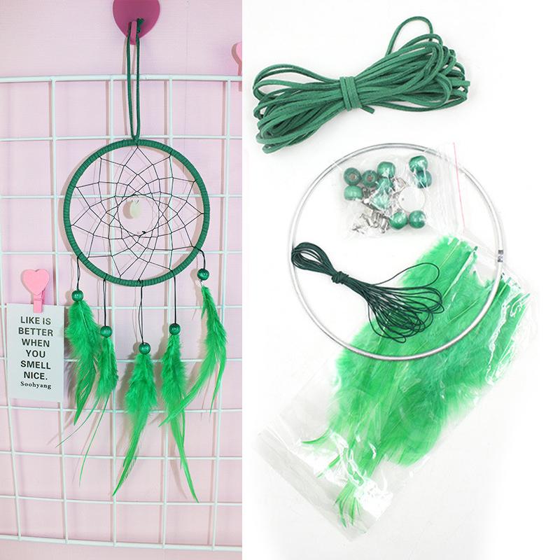 Colorful DIY Dream Catcher Kit Feather Decoration Wall Home nursery Decor Feather Set Crafts Dream Catcher DIY Material craft