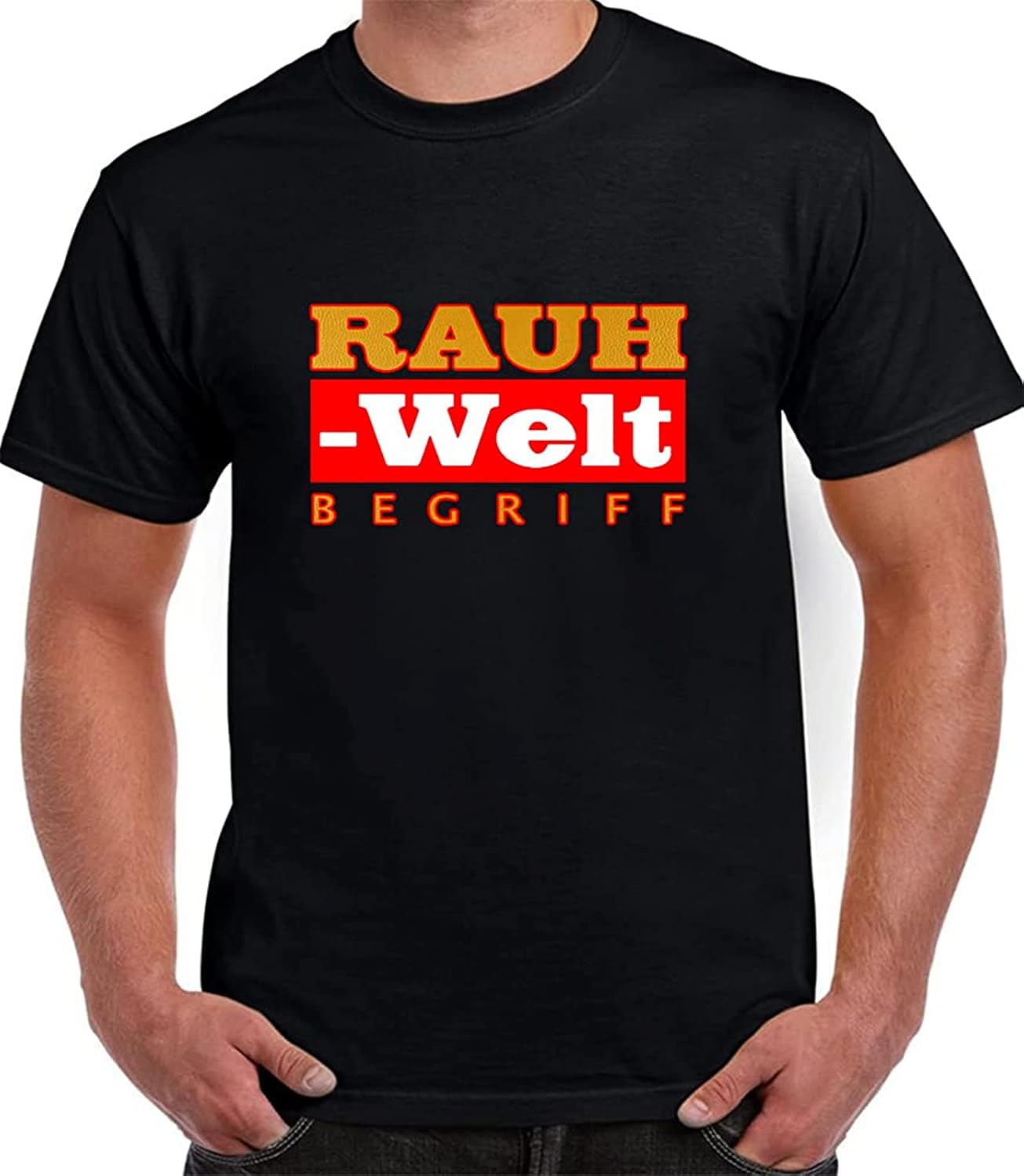 Men s RAUH WELT Fan Retro Art Graphic DESIGN T Shirt 4XL чёрный