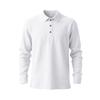 Men's Solid Color Lapel Long Sleeve Polo Shirt Loose Casual Business.