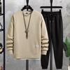 Spring Autumn Men's Suit Casual T-shirt + Shorts Suit Men's Tracksuit Solid Color Tracksuit Loose Suit