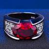 Noble Exquisite Workmanship Women Ring Inlaid Faux Gem Rhinestone Wedding Band Jewelry Accessory