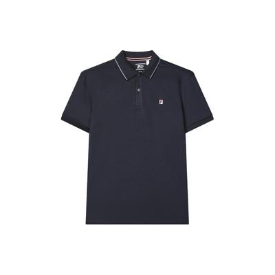 Logo-Print Gestricktes Lässiges Kurzarm-Poloshirt Herren Poloshirts Legendär-Blau F11M411102F-NV