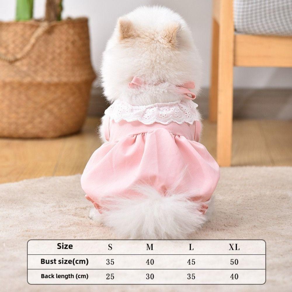 Thin Cat Lace Skirt Solid Color Cat Dog Costume Cute Cat Princess Dress