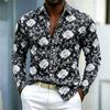 2026 Nuova Camicia da Uomo Stile Europeo e Americano Camicia Floreale Rosa Rossa Uomo Slim Fit Manica Lunga Stile Casual da Vacanza
