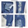 2025 Europäisch-Amerikanische Mid-Waist Ripped Slim-Fit Damen Skinny Jeans: Hohe Elastizität & Gewaschene Lässige Lange Hosen
