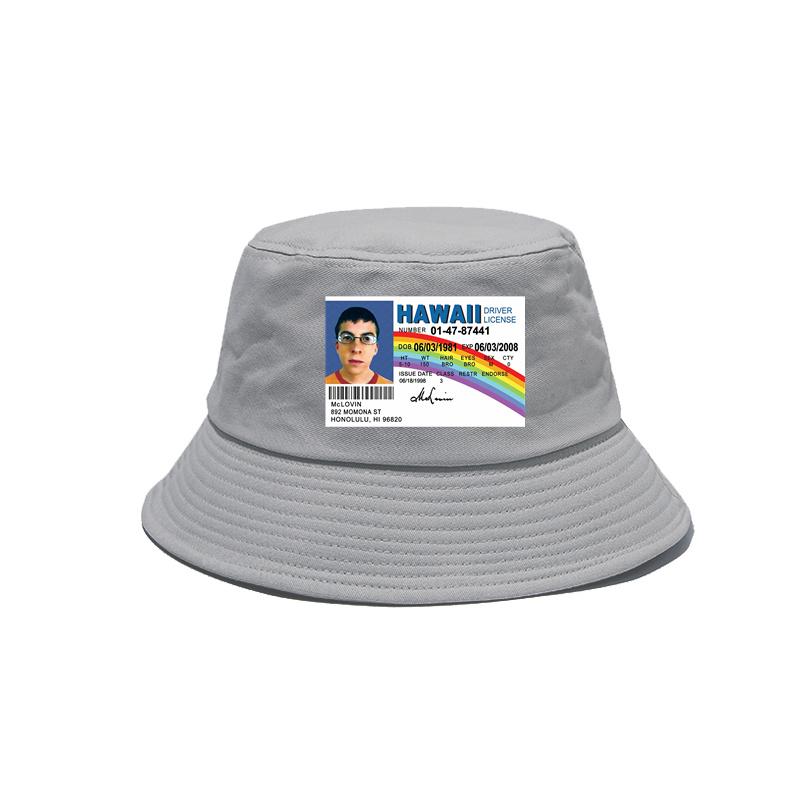 Mclovin Id Card Superbad Geek Bucket Hats New Outdoor Cotton Funny Panama Hat Summer Cool Sun Caps Bob Hat