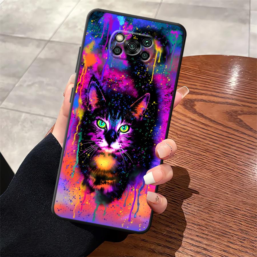 

Чехол для Xiaomi Poco F8 M5 C75 C50 M3 M4 M7 C61 F3 C71 X3 X4 X5 X7 Pro F1 Funda Чехол для телефона Крутой Цветной Кот Poco F7 Ultra