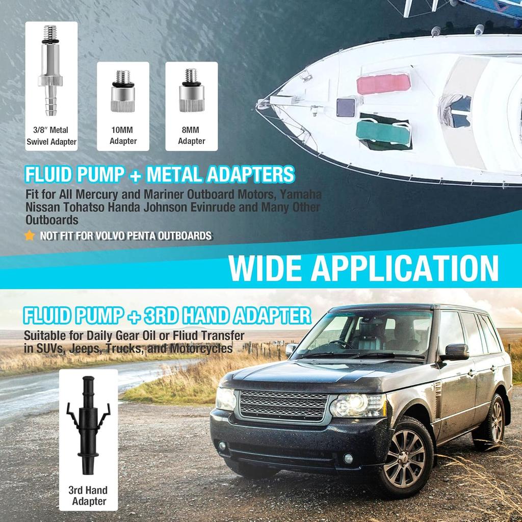 DURATECH Lower Unit Gear Oil Pump For Standard Quart Bottles, Transmission Differential Fluid Pump, Fluid Transfer Pump Automotive, Oil Hand Pump For