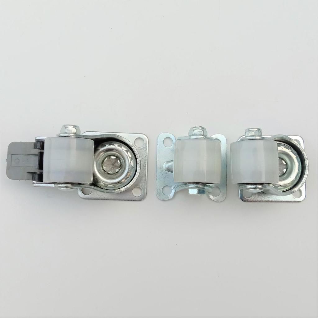 1.2-Inch White Nylon Low-Gravity Swivel Caster Wheel for Furniture