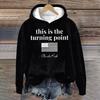 Ladies Fashion Casual Long Sleeve Printed Round Neck Hoodie Pullover Top