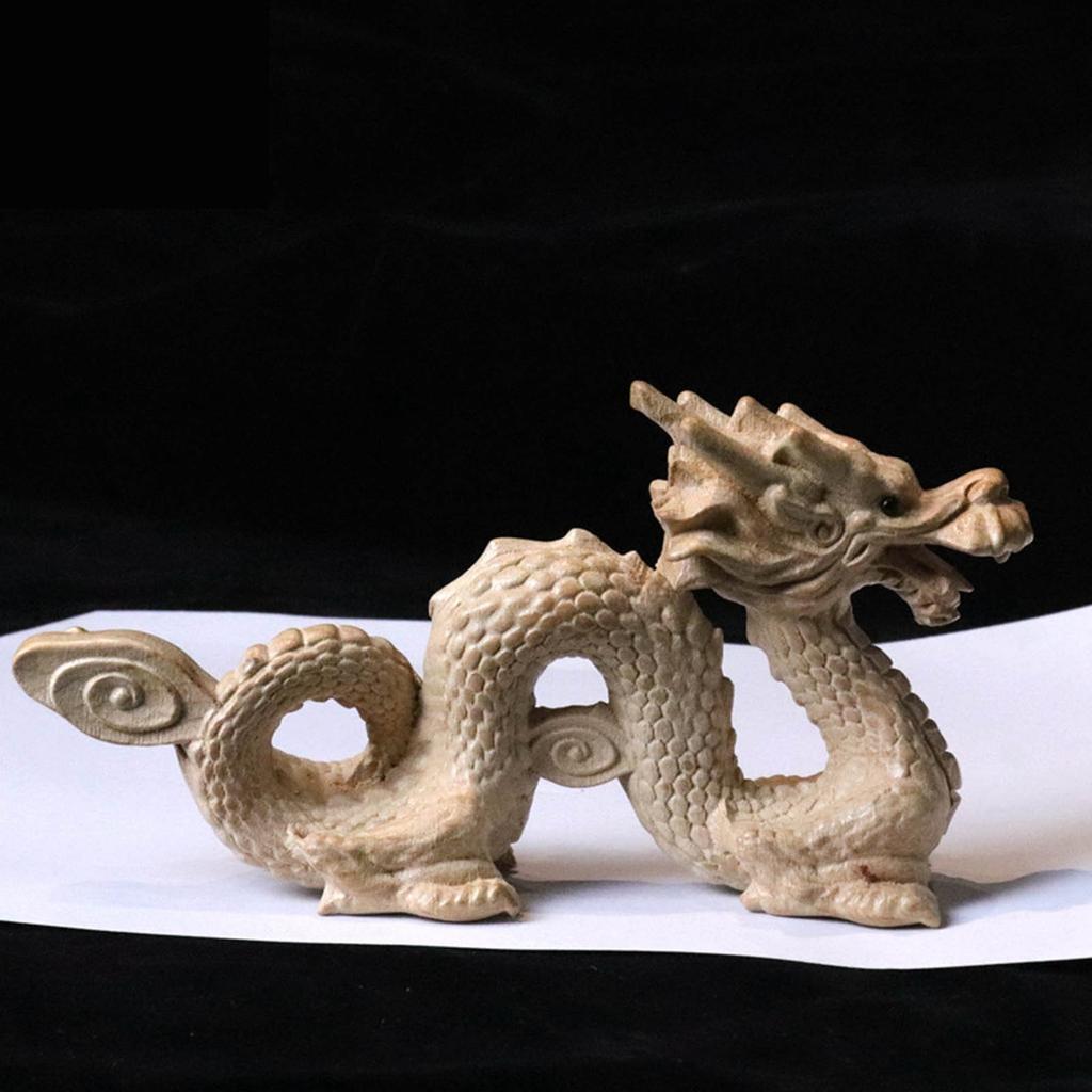 Table Decoration & Accessories Wood Dragon Statue Sculpture Figurine Desktop Ornaments Decoration Dragon Carved Figurine