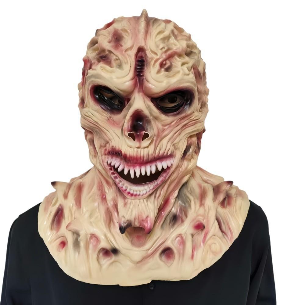 Satanic Latex Mask For Halloween Cosplay With Horns For Costume Parties
