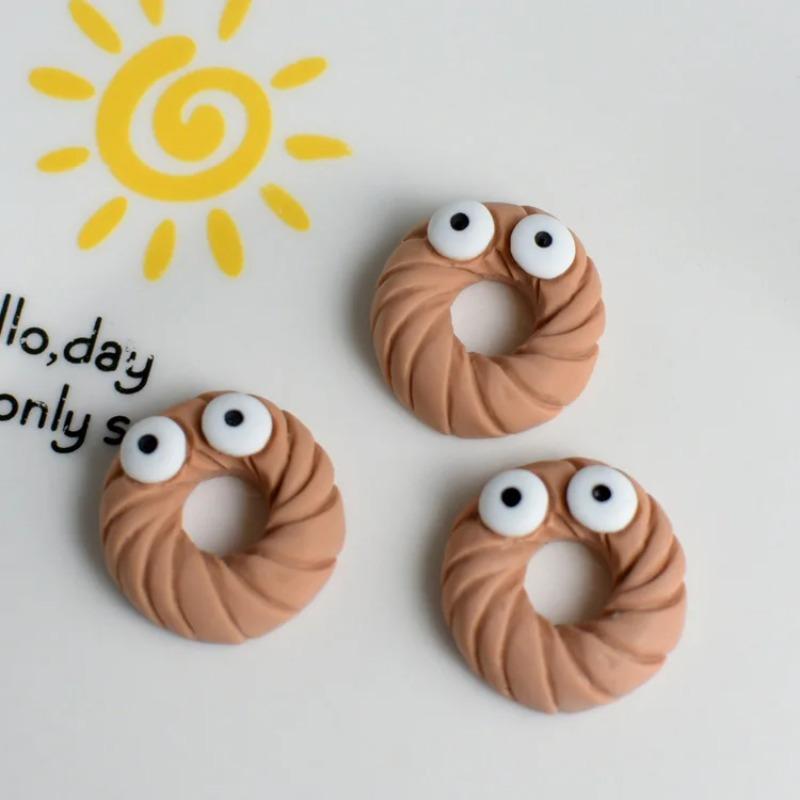 Cute Cartoon Biscuit Resin Ornaments Dynamic DIY Barrettes Phone Case Shoe Accessory