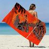 Flammender Totenkopf Gotisches Strandtuch Gemustert Sonnenschutz Und Winddicht Geeignet Für Schwimmbad Camping Reisen