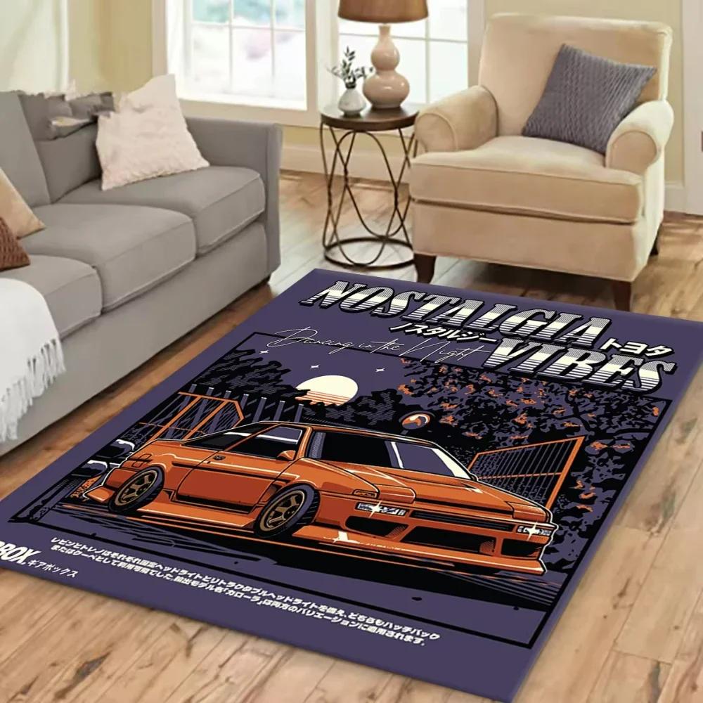 

J-D-M Cool Racing Car Printed Carpet for Living Room Decor Entrance Floor Mat Home Nonslip Multi Function Rug Hallway Decor 40x60cm