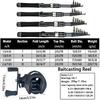 Carrete de Baitcasting Ultraligero Combo Caña de Pescar de Lanzamiento Largo para Viaje Caña de Pescar Mini Viaje
