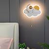 Nordic Ins Creative Astronaut Moon Clouds Led Wall Lamp With Pull Switch Kids Bedroom Bedside Study Night Lights Art Home Deco