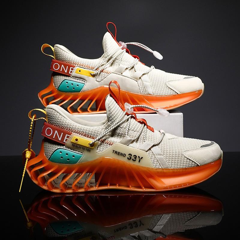 Mens Breathable Mesh Sneakers With Hollow Sole Casual Running Shoes Low Heel Youth Fashion Dad