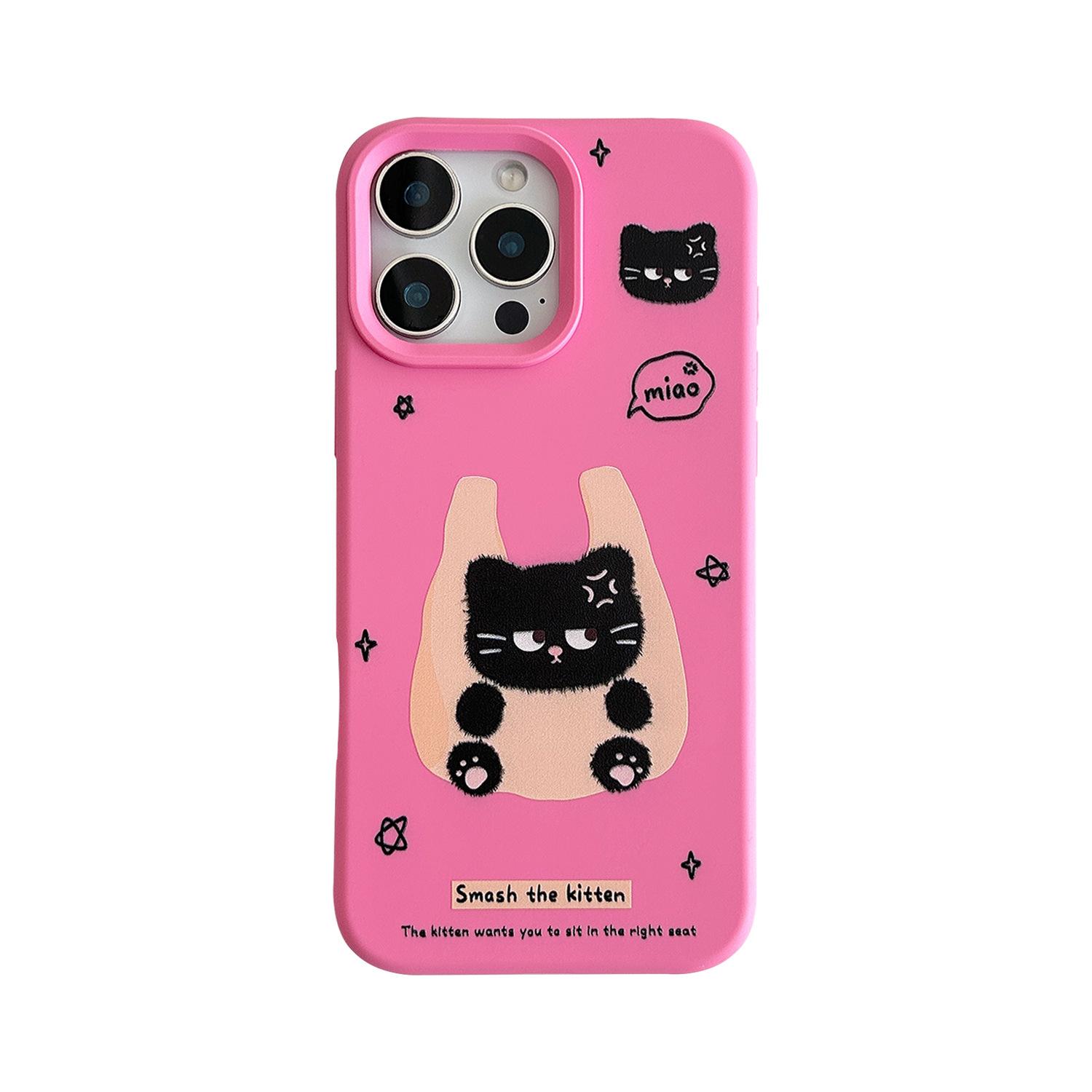 

Cartoon Cute Black Cat Phone Case for iPhone 15 iPhone 16 Pro Max iphone 16 Pro Max