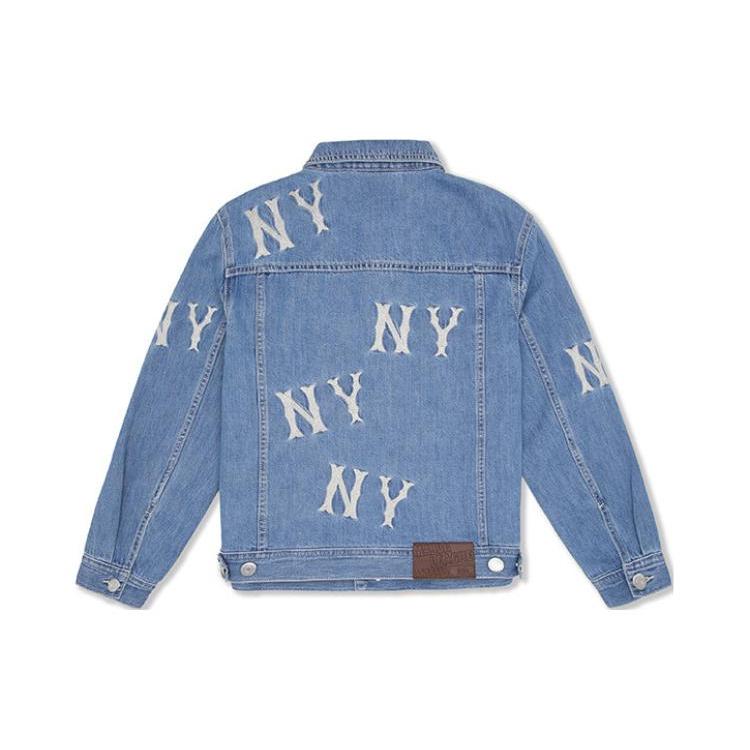 New MLB SS24 Denim Jacket Unisex Light Blue 3ADKB0141-50BLL