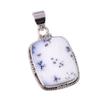 Natural Dendrite Opal Gemstone 925 Solid Sterling Silver Gift Pendant 1.5" b1B96