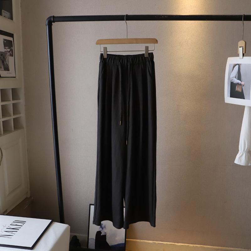 [Bi Zheng] 2025 Early Spring Women's Korean Style Loose Wide-Leg Elastic Waist Casual Pants