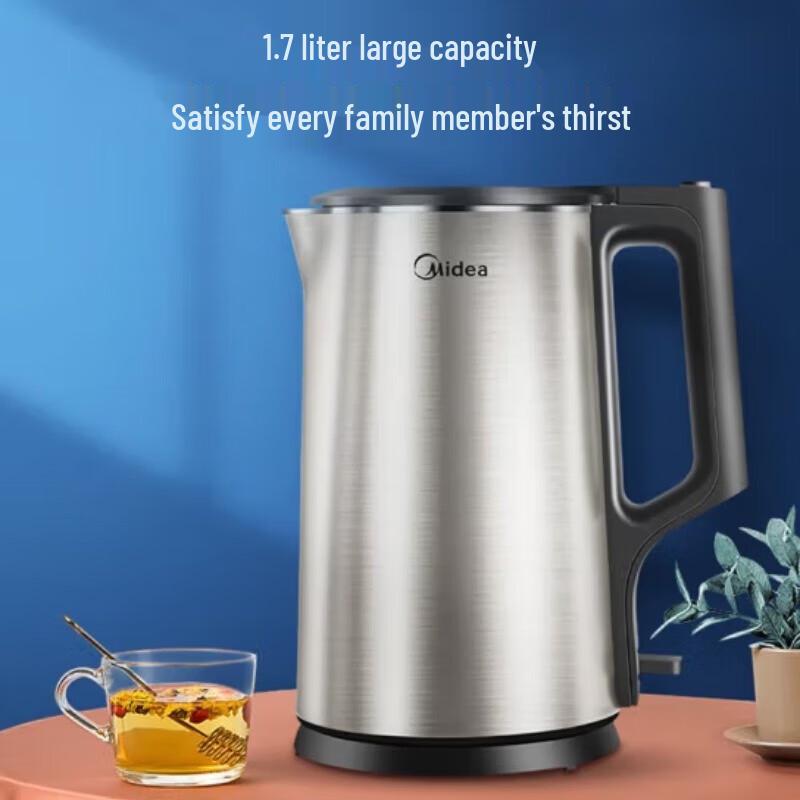 Midea 1.7L Double-Layer Anti-Scald Electric Kettle CN plug (adapter included)