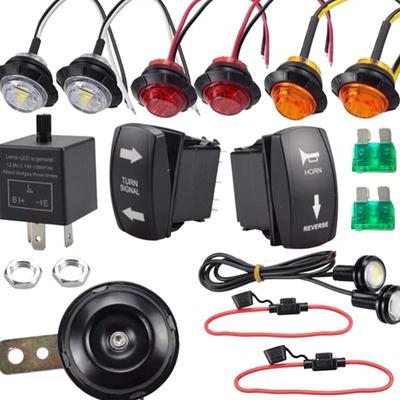 Rocker Switch Turn Signal Led Light Horn Kit For Sxs Atv Utv