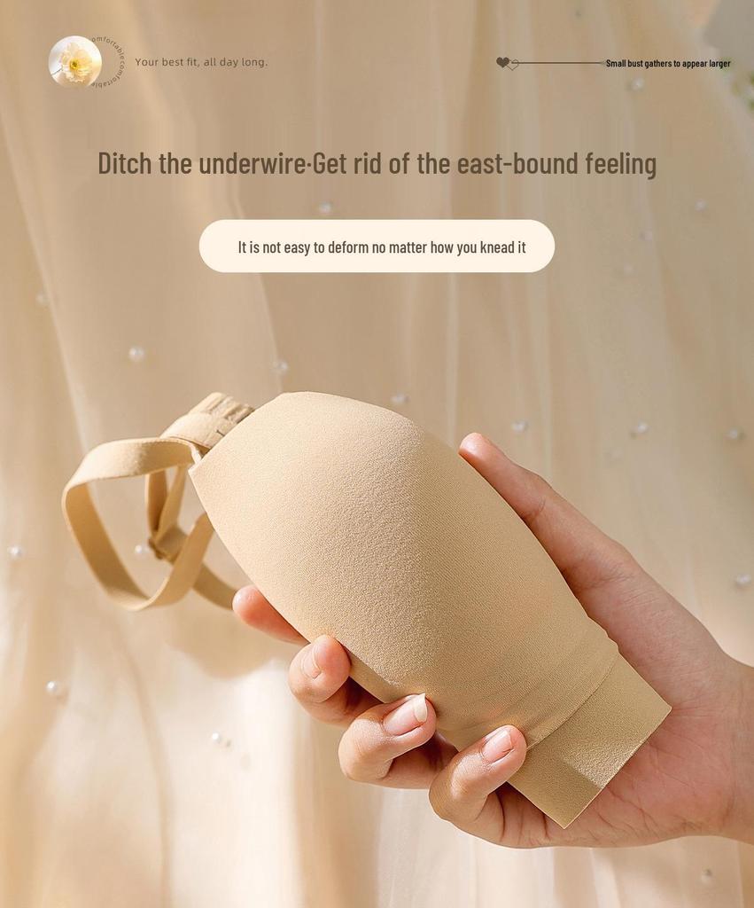 Seamless Hollow Lace Wireless Push-Up Bra for Women - Breathable, Comfortable, One-Piece Design for Small Breasts, Perfect for Summer.