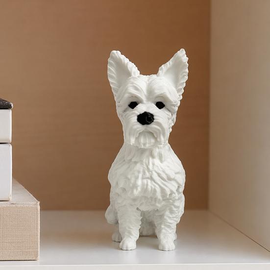 Hunting Dog Statue, Realistic Cute Puppy Figurine for Desk Shelf Decor, 3D Printed Craft Ornament for Home Office, Pet Lover Gift