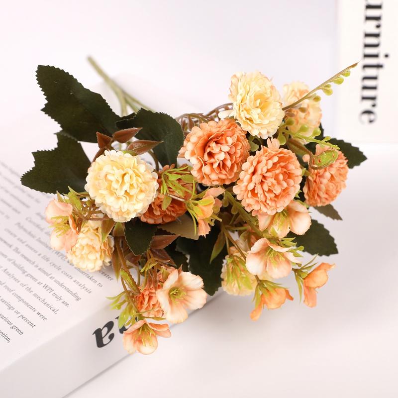 1/ 3 Pieces Flower Head 3Cm Artificial Hydrangea Bouquet Wedding Home Decoration Accessories Diy Box Holding Flowers Arrangement