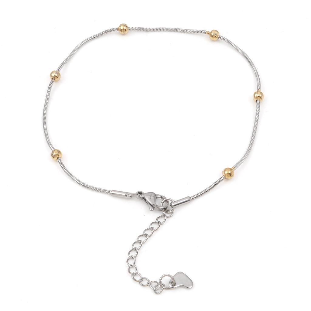 Neuer Trend Edelstahl Fußkettchen Goldfarbe Runde Gliederketten Am Fuß Barfuß Sandalen Fußkettchen Armband Frauen Sommerschmuck, 1 Stück