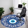 1pc Evil Eye Mandala Office Round Area Rug,  Mat Suitable For Office, Under Office Chairs Bedroom Living Room Home Decor, Room Deco