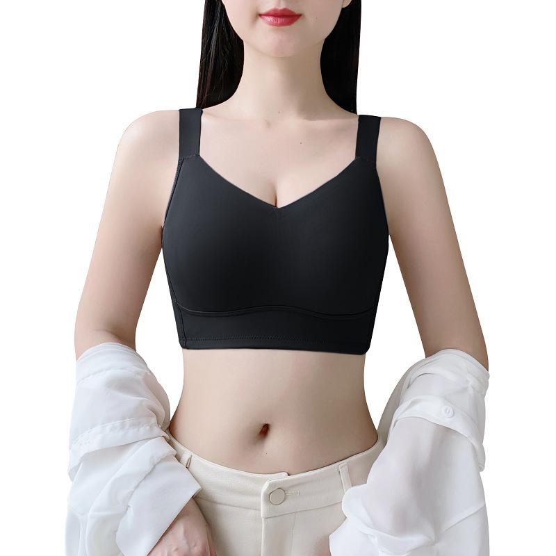 

Бесшовное нижнее белье для женщин, тонкий стиль, без косточек, полная чашка, маленький бюстгальтер для увеличения груди и защиты от просвечивания M