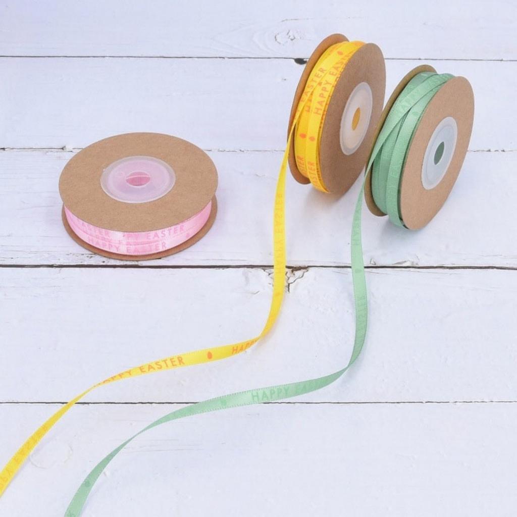 0.5 * 1800cm Easter Cute  Ribbon - Bow Tie Wrapped Satin Ribbon Easter Egg Weaving Ribbon