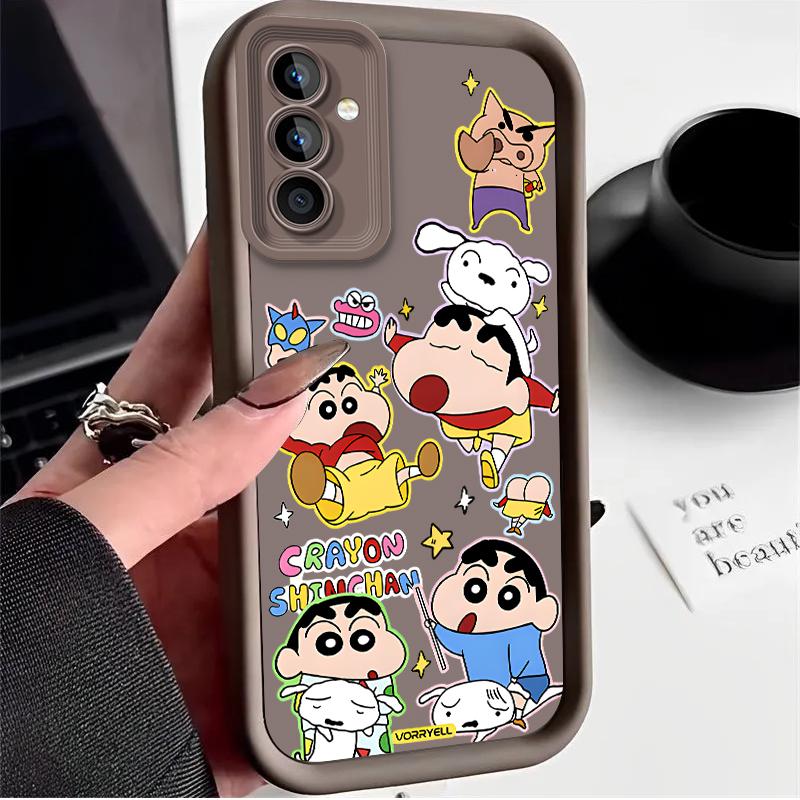 C-Crayon S-ShinChan Case for Samsung Galaxy S25 Ultra Plus S24 S23 S22 S21 S20 FE A73 A72 A71 A56 A55 A54 5G A52 A52S 4G Cover