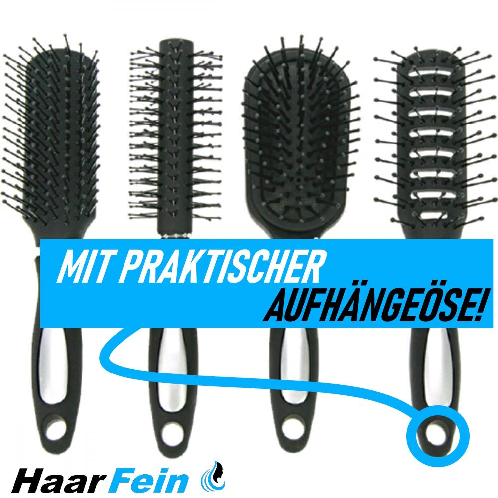 HAARFEIN Hairbrush Set Round All-Purpose Detangling Skeleton Sassoon Brush [4-pack]