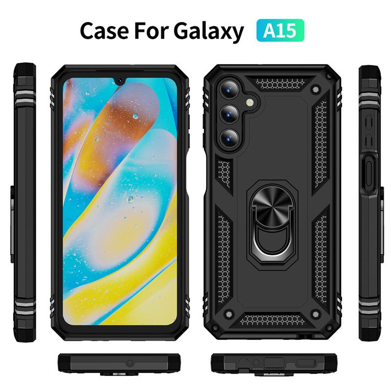 For Samsung Galaxy A15 A35 A55 5G Case Shockproof Armor Phone Cases For Galaxy A05 A05s A 15 35 55 Metal Ring Holder Back Cover