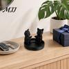 Small Cat Sculpture For Desk 3D Printed Candle Holder, Matte Sanding Aesthetic Desktop Decor, Integrated Bay Window Ornament Smooth Curved Sculpture,