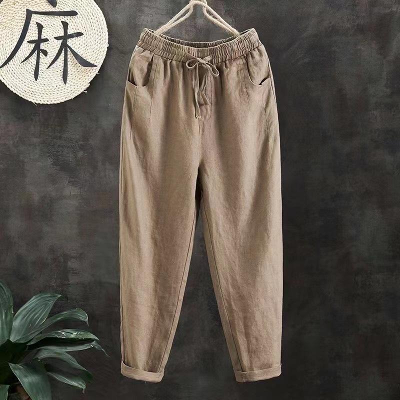 

Брюки женские мешковатые брюки большого размера Radish ретро 3XL хаки