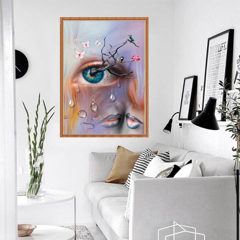 Pictură Diamant 5D DIY Ochi și Păsări Cusătură în Cruce Mozaic Diamant Broderie Completă Animale Imagine Pietre Strălucitoare Artă Handmade Decor Acasă
