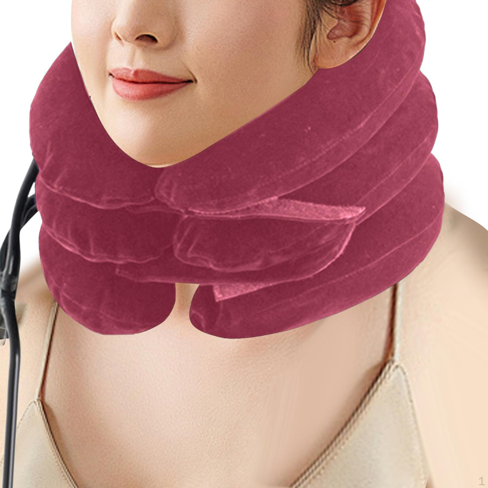 

3-шарова портативна подушка для підтримки надувного розрядника для шиї рожевий червоний колір