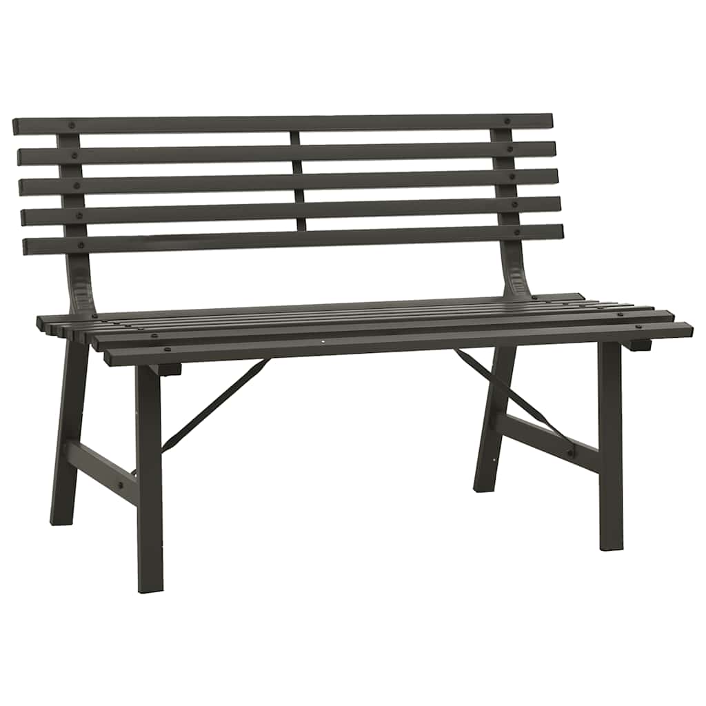 vidaXL Gartenbank 110 cm Stahl Schwarz
