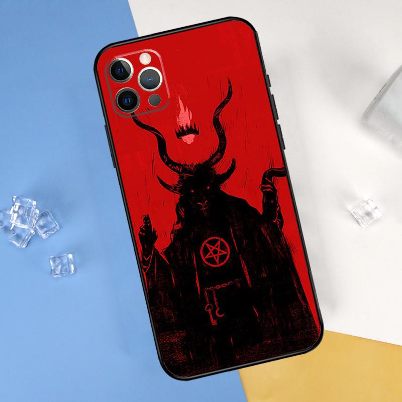 Gothic Witch Satan Phone Case For iPhone 16 15 13 11 12 14 Pro Max Mini X XR XS Max Plus Soft Cover