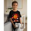European Sizes Soft Breathable Valentine Basketball Heart Drip Sport Valentines Day T-Shirt for Kids | Boys & Girls Graphic Tee - Round Neck