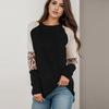 Women's Color-Blocked Stripes Round Neck Casual Long Sleeve Sweatshirt Autumn Outwear